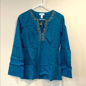 🔥LOFT Teal Embroidered Women's Top🔥